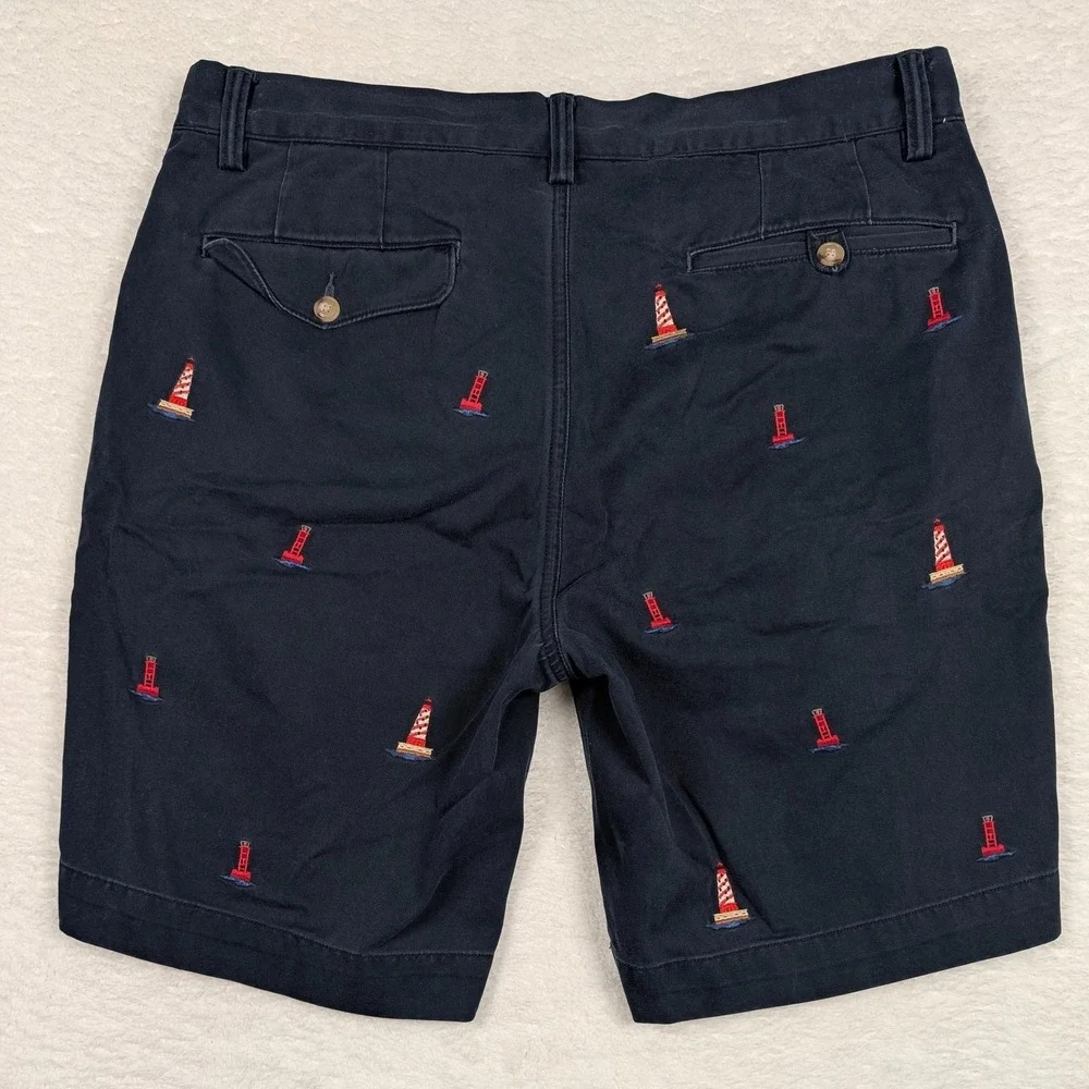 Polo Ralph Lauren Shorts Mens 34 Navy Bedford Chino Lighthouse Embroidered‎